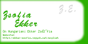 zsofia ekker business card